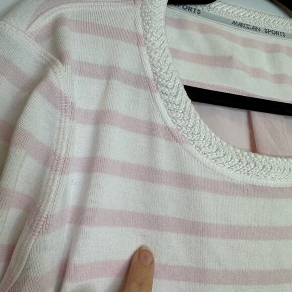 Marc Cain Pink White Striped mix media Women's Top - Picture 3 of 8